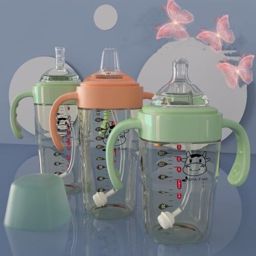 180ml New Baby bottles Creative square feeding bottles for Newborn Anti-colic feeder with straw Breast-like Nipple Milk cup