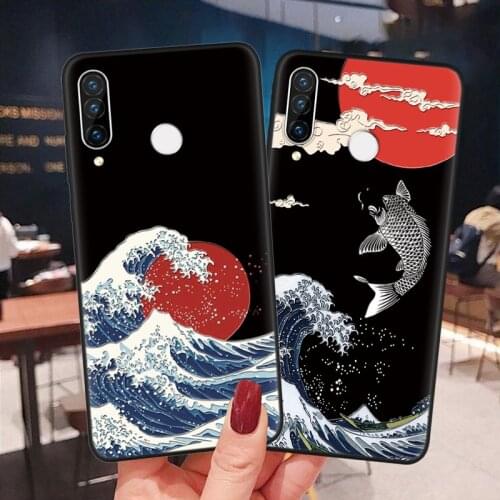 Wave 3D Relief Case For Huawei P40 Lite E P30 P20 P10 Mate 10 20 30 Lite Pro Plus P Smart 2020 Y6 Y7 Y9 2019 S Z Flower TPU Capa