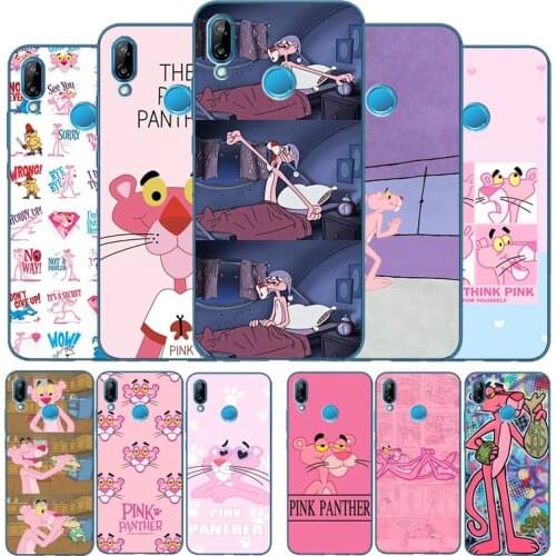 Cute pink Panther holster Soft Silicone Phone Case For Huawei P9 P10 P20 P30 P40 LITE P20 P30 P40 PRO P smart Y6 Y7 Y9 Prime