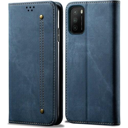 Poco M3 Flip Case Leather Cloth Card Slot Phone Holder For Xiaomi Mi Poco M3 X3 C3 Nfc Cases Luxury Cover Wallet Skin Fundas