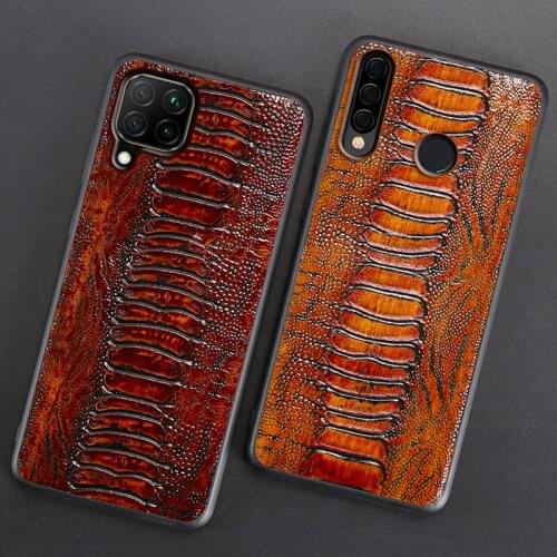 Leather Phone Case For Huawei P40 Lite P30 P20 Mate 30 Nova 5T P Smatr Honor 8X 9X 9 10 Lite 10i 20 Pro 20i Ostrich Foot Texture