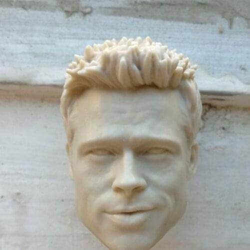 Blank 1/6 Scale Fight Club Brad Pitt Head Sculpt Unpainted Fit 12" Figure