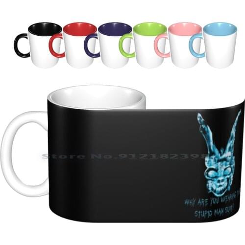 Donnie Darko Ceramic Mugs Coffee Cups Milk Tea Mug Donnie Darko Movies Dark Black Bunny Jake Creative Trending Vintage Gift