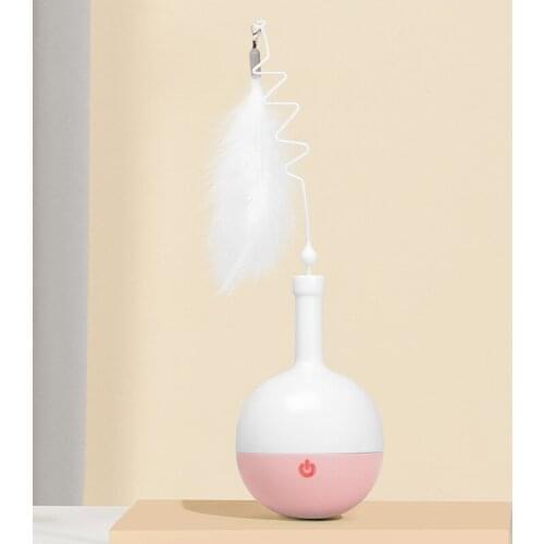Electric Pop Cat Entertainment Interactive Feather Cat Teaser Stick Tumbler Cat Food Ball Fidget Toys For Cats Pet Accessories