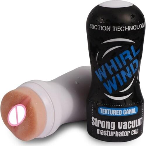 Flesh Faked Vagina Penis Sleeve Masturbator Cup Strong Vacuum Sucking Dildo Cover Dolls Sex Toys Adult Product For Man Cock Ring