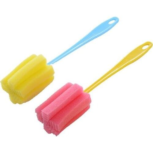 Flexible 1Pc Sponge Brush Milk Bottle Cup Goblet Glass Washing Cleaning Household Kitchen Cleaner Tools Supplies Products