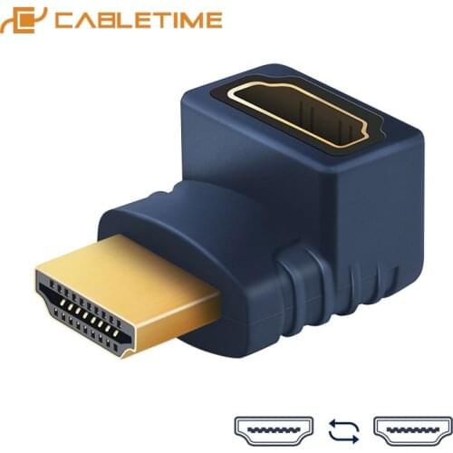 2020 Cabletime HDMI Adapter Gold-Plated 90Degree 1080P 60Hz HDMI M/F Converter Extender Right Angle for Laptop PC HDTV C253
