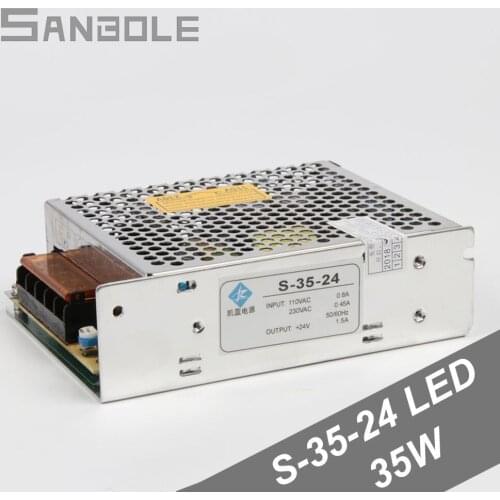 35W Switching Power Supply S-35-24 Single Output Direct Monitor LED Driver Strip Light Adapter 1.5A AC 220V DC 24V