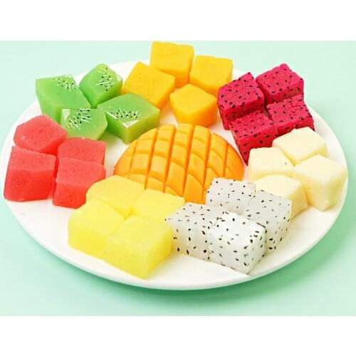 Artificial Fruit Simulation Lemon Strawberr Slices Christmas Fruit Ornament Kitchen Wedding Fake Apple Home Decor Supplies