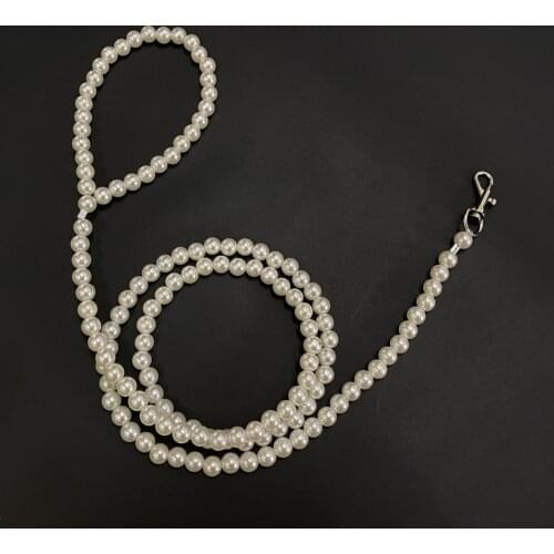 Luxury Beaded Pearl Dog Leash Pet Cat Chain Leads Leashes for Small Medium Dog Collar Accessories UV rays Luminous Bead Dog Lead