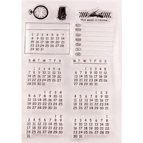 Calendar CLEAR STAMPS DIY Scrapbooking Card Album Paper Craft Rubber Transparent Silicon Clear Stamp