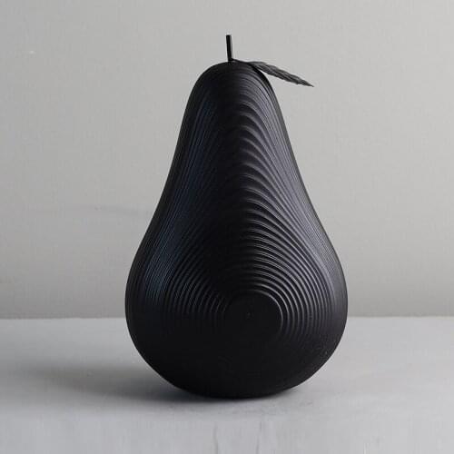 Creative desktop ornaments small Sculpture Black White Apple Pear Ceramic Crafts Fruit Sculpture Living Room Countertops Decor