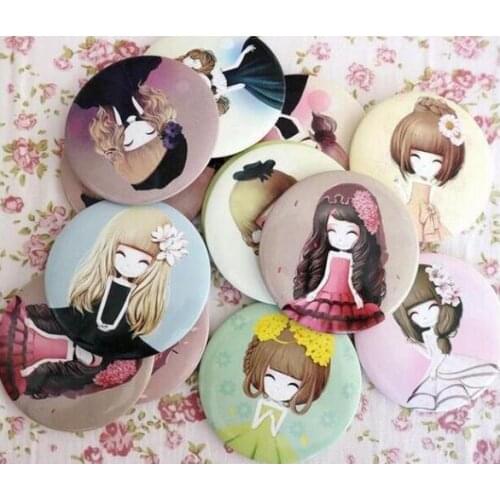 1pcs Cute girl mini pocket makeup mirror cosmetic compact mirrors espelho de maquiagem espejos de bolsillo home office use