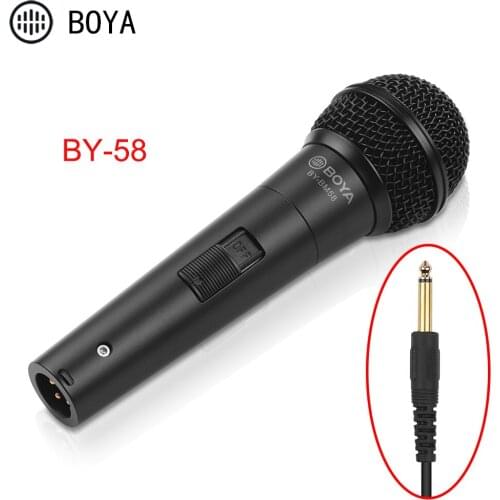 BOYA BY-BM58 BM-57 HM2 Microphone Cardioid Dynamic Vocal Microphone for Karaoke Singing Stage with 5.0m XLR Cable live AV