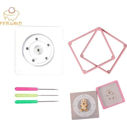Mini Cookie/Cake Decorating Supplies Set Include Decoration Turntable/Magnetic Cookie Stencil Holder/Cookies Scriber Tools 119
