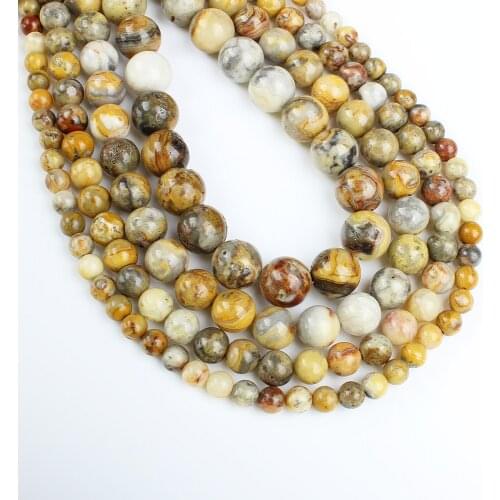 Fashion Natural Semi-precious Stone Beads Strand Crazy Agate Round Beads For Jewelry Making Necklace Bracelet Size 4 6 8 10mm
