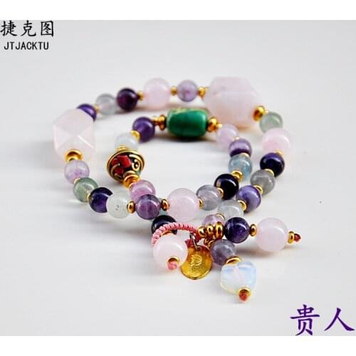 Gold stone mix fluorite stone fashion handmade bracelet for woman