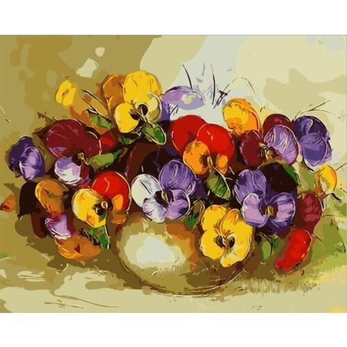 DIY Digital Painting By Numbers colorful vase oil painting mural Kits Coloring Wall Art Picture Gift frameless