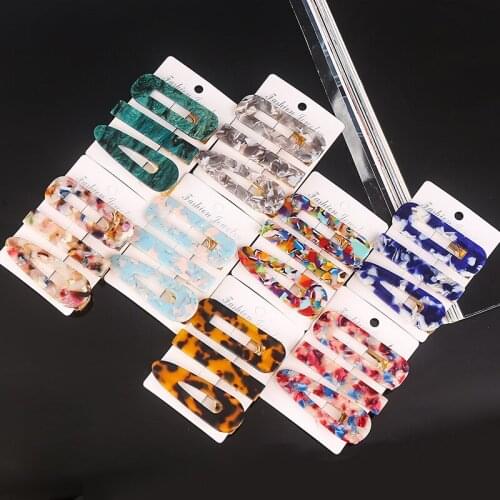 3 Piece Set Leopard Hair Clips for Girls Duckbill Hairgrips Hair Pins Acrylic Leopard Clips Women Hair Pin Accessories