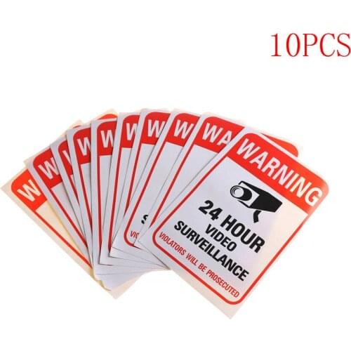 10pcs/lot Waterproof Sunscreen PVC Home CCTV Video Surveillance Security Camera Alarm Sticker Warning Decal Signs Free shipping