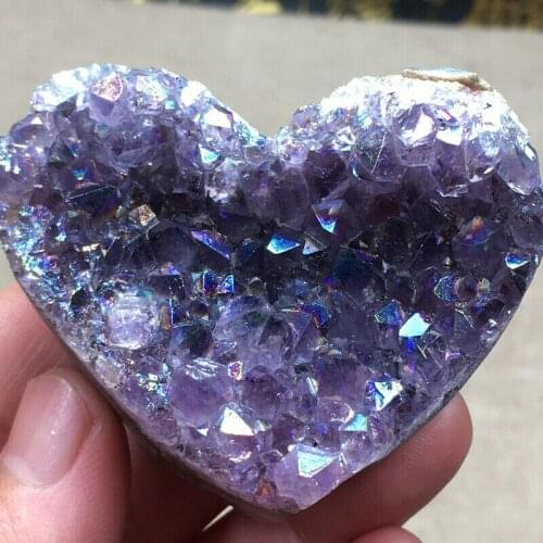 Natuurlijke Titanium Rainbow Quartz Electroplated Crystal Cluster Center Healing