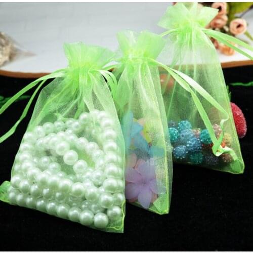New Fashion 200pcs Organza Wedding Party Favor Gift Candy Jewellery Bags Pouches Light Green 11x16cm