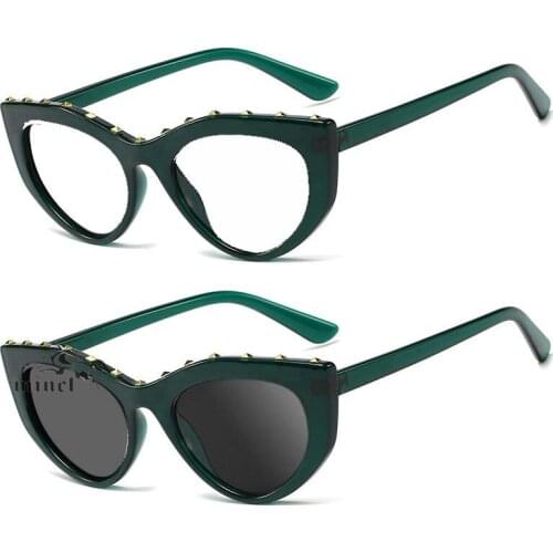 2020 NEW Blue Frame Cat Photochromic Reading Glasses Women Hyperopia Presbyopia Diopters Outdoor Presbyopia Glasses NX