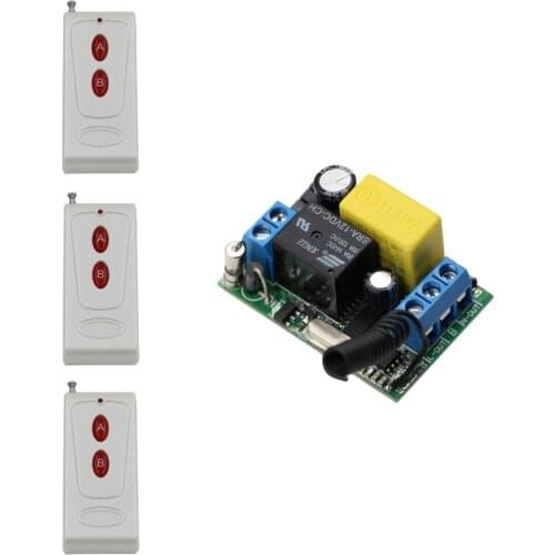 New Smart Home RF Wireless Remote Control Awitch AC 220 V 1 Channel 1 Receiver & 3 Transmitter Effective Distance