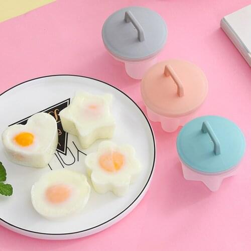 4Pcs/Lot Plastic Egg Poacher Poaching Pods Egg Mold Bowl Rings Cooker Boiler Cuit Kitchen Cooking Tools Pancake Maker With Lid