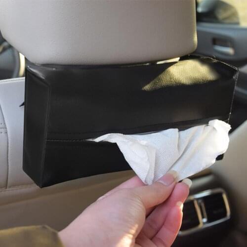 Portable Faux Leather Tissue Paper Box Napkin Storage Organizer Case Holder Home Auto Car Vehicle Accessories Supplies Products