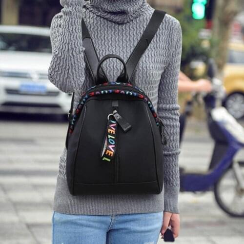 Backpack Women Backpack Ribbon Pendant Durable Large Capacity Solid Rucksack Oxford Cloth portable Female Backpack Fashion
