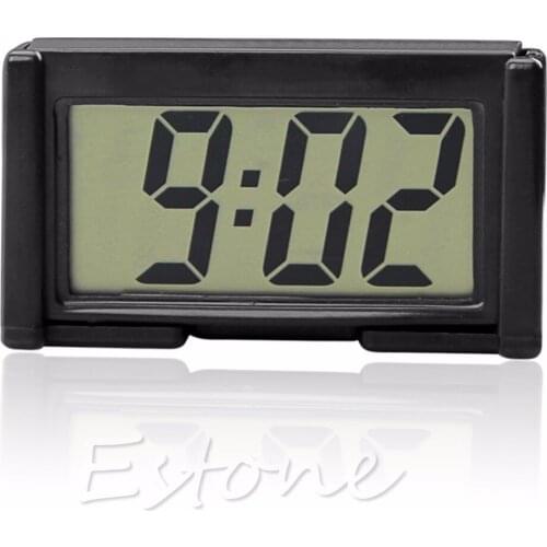 Interior Car Auto Desk Dashboard Digital Clock LCD Screen Self-Adhesive Bracket