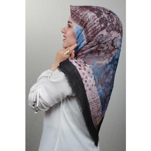 JAWEL PATTERNED LINEN FLAMLI SCARF-DESEN-37-RENK-17