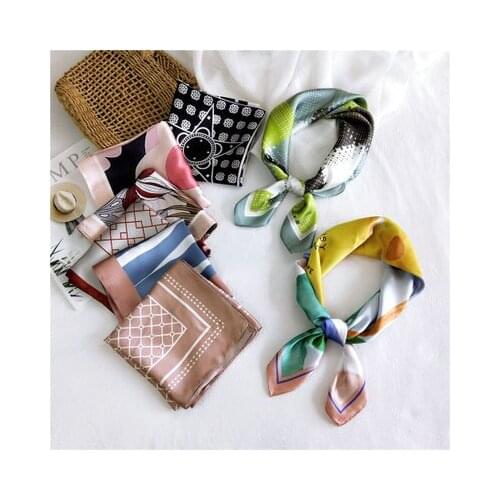 70*70cm New Small Square Scarf Womens All-match Professional Small Neckerchief Hair Band Decoration Korean-Style Small Scarf