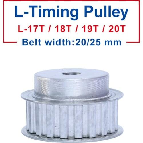 Timing Pulley L-17T/18T/19T/20T Rough Hole 10mm Belt Pulley Aluminum Material Slot Width 21/27mm For L-Timing Belt width 20/25mm