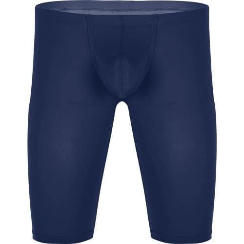 Men Sleepwear Lingerie Elastic Waistband Bulge Pouch Tight Shorts Quick Dry Compression Shorts Sports Workout Gym Short Pants