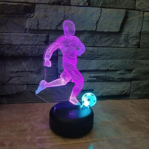 Play Football led 3D Illusion Night Light Touch Switch USB Desk Table Lamp 3d Nightlight Children Birthday Christmas Gift Toy