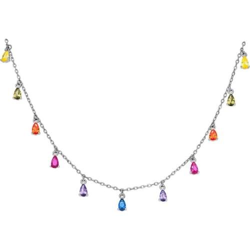 DARK DIAMOND-necklace Rain Colors in 925 sterling silver or 18K gold plated