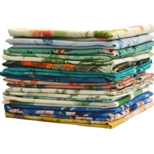 Width 53'' Chinese Style Thin Retro Cotton Ramie Fabric By The Half Yard For Dress Cheongsam Shirt Material