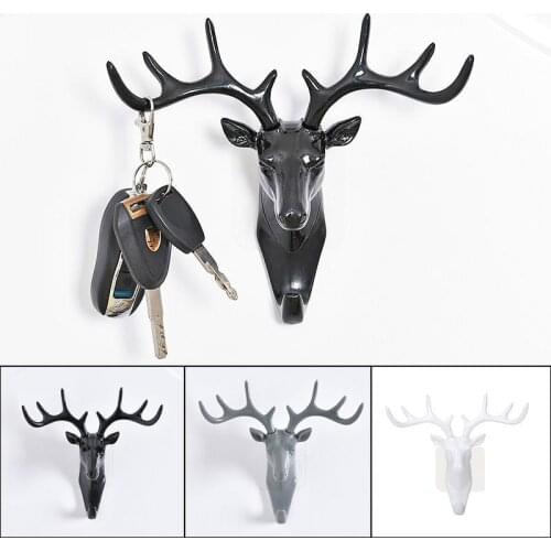 Vintage Deer Head Hanger Decorative Wall Hooks Minimalist Home Decor Clerk On The Wall Coat Clothes Key Holder Rack Housekeeper