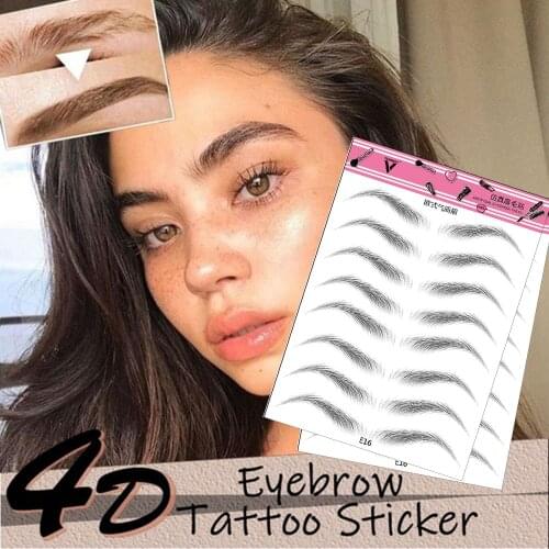 Makeup Water-based Waterproof Brow stickers 4D Hair-like Eyebrow False Eyebrows Eyebrow Tattoo Sticker Authentic