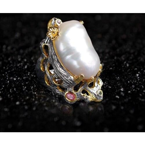 Jewelry special-shaped beads atmospheric high-grade natural pearl ring
