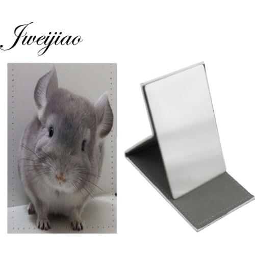 Youhaken Cute Chinchilla Shape Fashion Trend Stainless Steel Leather Makeup Pocket Mirror Creative Design New Mirror