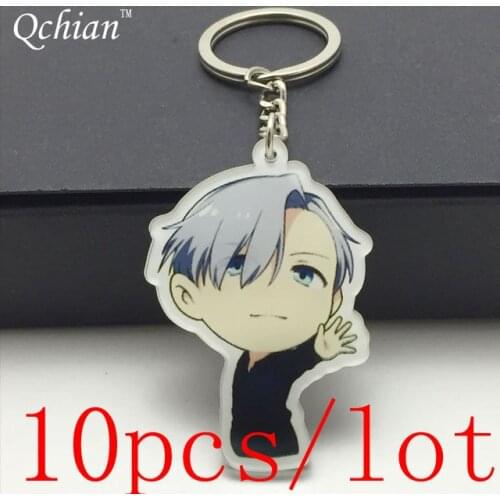 10pcs/lot Anime YURI!!! On ICE Acrylic Car Motorcycle Keys Decorative Pendant Backpack Cosplay Jewelry Very Beautiful Gift
