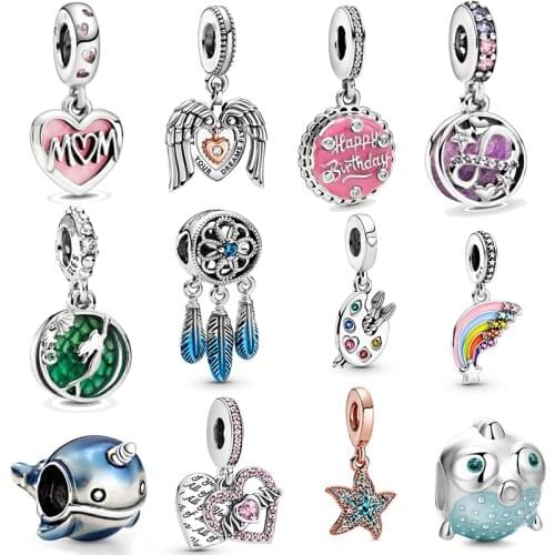 100% Real 925Silver Ariel Charm Fit Original Pandora Bracelet&Bangle Making Fashion DIY Jewelry For Women CMC006