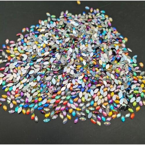 1000PCS/Bag Mix Color AB Resin Non Hot Fix rhinestones Crystals Stones Horse Eye Nail Rhinestoens For Clothes Crafts
