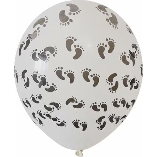 20pcs 12inch Oh Baby Printed Latex Balloons Baby Feet Pattern for Birthday Party Decoration Kid Babyshower Boy Girl Supplies
