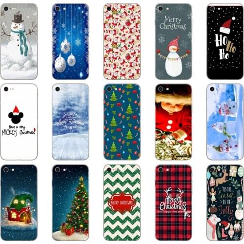 307DD Happy New Year Merry Christmas Snowman Soft Silicone Cover Case for iphone 5 5s se 6 6s 8 plus 7 7 Plus X XS SR MAX case