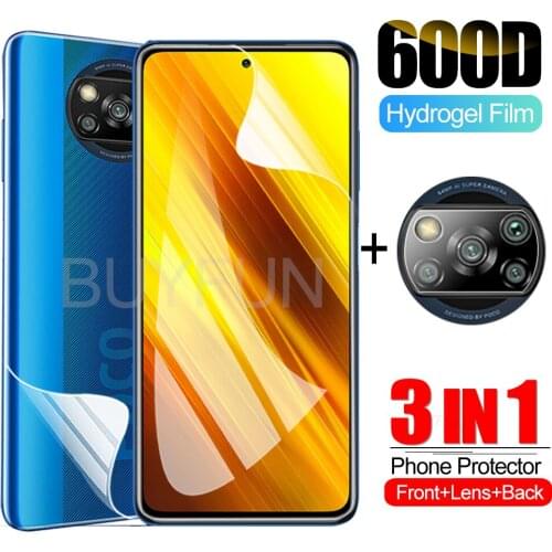 3in1 Hydrogel Film For xiaomi poco x3 Screen Protector For xiaomi xaomi xiomi poco x3 x 3 Camera Len Glass phone protection film