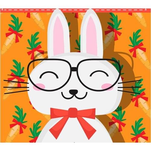5D DIY Diamond Painting Cartoon glasses white rabbit Diamond Embroidery Full Cross Stitch Rhinestone Mosaic Home Decor Handmade